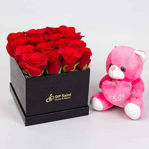 Rose Box With Teddy