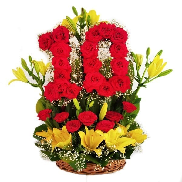 Personalized 10 Number Flower Arrangement