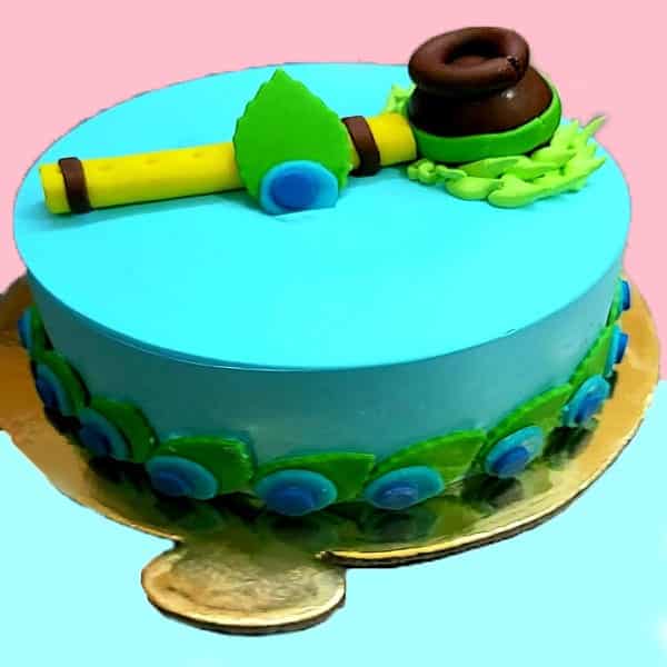 Janmashtami cake | Simple cake designs, Krishna birthday, Creative cake  decorating