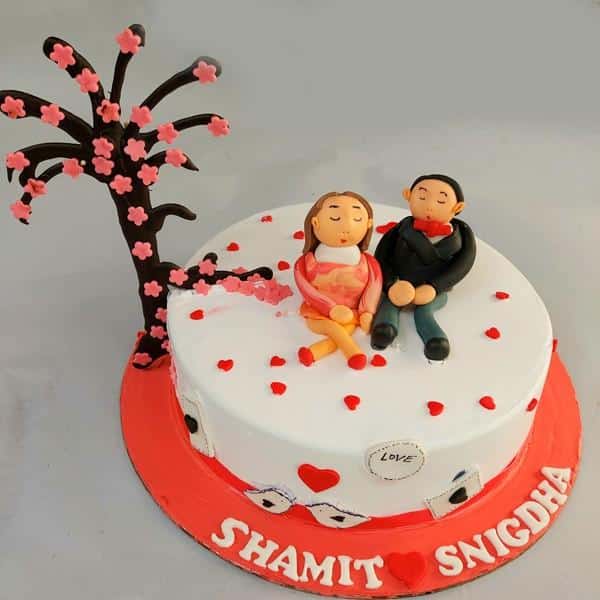 Send happy anniversary heart shape chocolate cake online by GiftJaipur in  Rajasthan