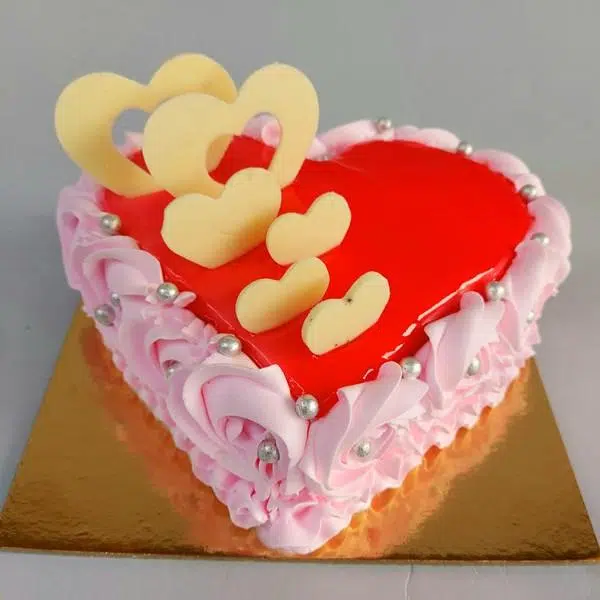 Strawberry Heart Shape Cake