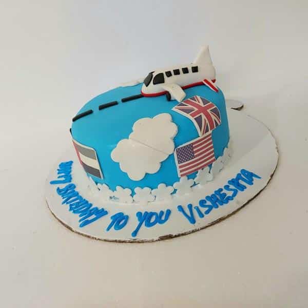 Simple Pound Cake with 3D Aeroplane Cake Topper