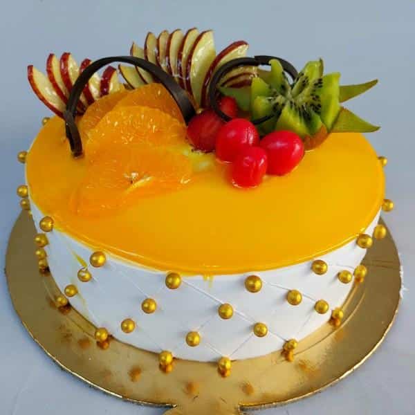 One Kg Heart Shape Fresh Fruit Cake Treat @ Best Price | Giftacrossindia