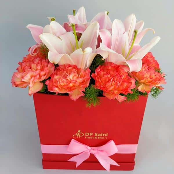 Box of carnation & lilies