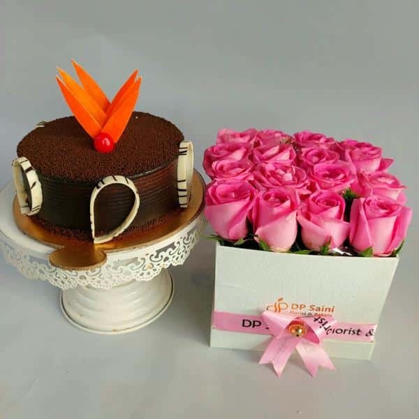 Rose Box with Cake Combo