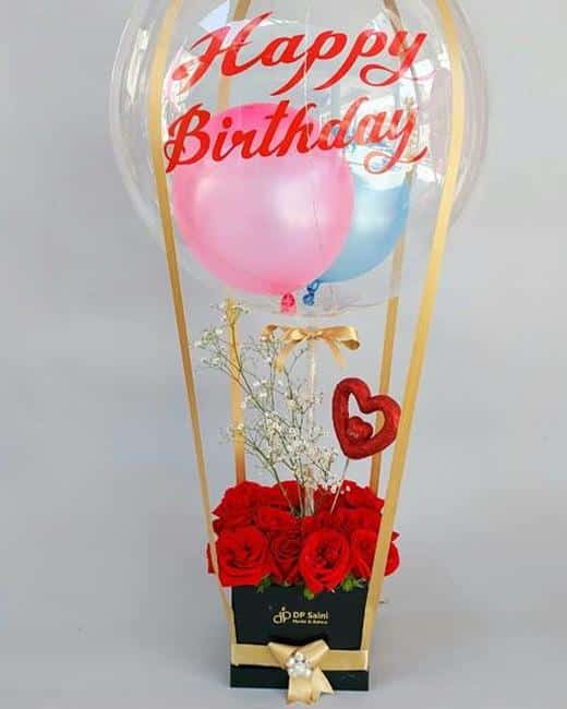 Rose Box with Air Balloon