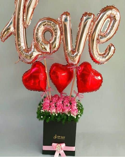 Rose with Love Foil Balloon