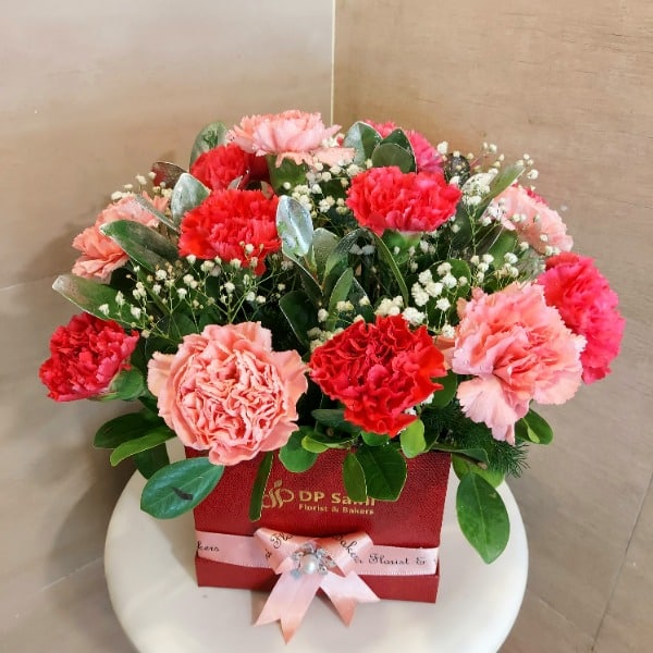 Mix Carnation Box - DP Saini Florist