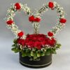 Red Roses in Box with Heart Shape Banglore Gipsy